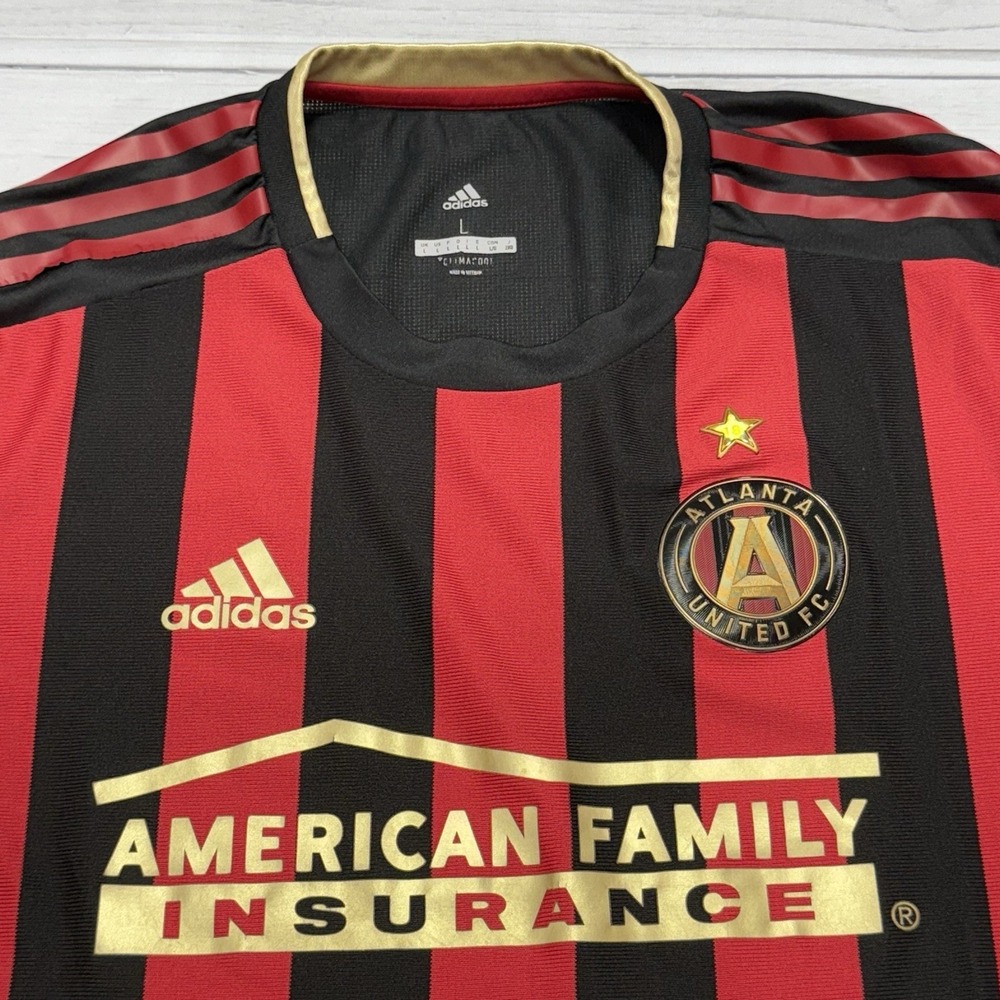 adidas Jersey Mens Large Black Red Atlanta United 2019 Authentic Home MLS - Picture 2 of 9